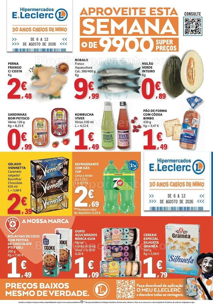 Antevisão Folheto E-LECLERC Promoções de 6 a 12 agosto